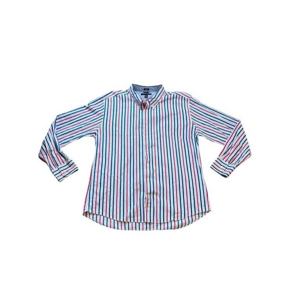 Tommy Hilfiger Button Down Men's Size XXL Multicolor Striped Long Sleeve Shirt - Picture 1 of 9